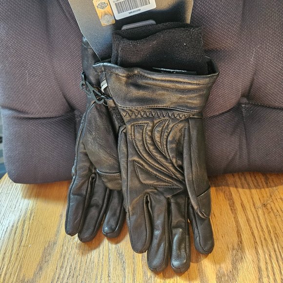 NWT Harley-Davidson Womens Windshielder Gauntlet Leather Gloves, Black - Medium - Picture 4 of 6